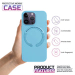 iPhone Leather Magsafe Case - Sky Blue