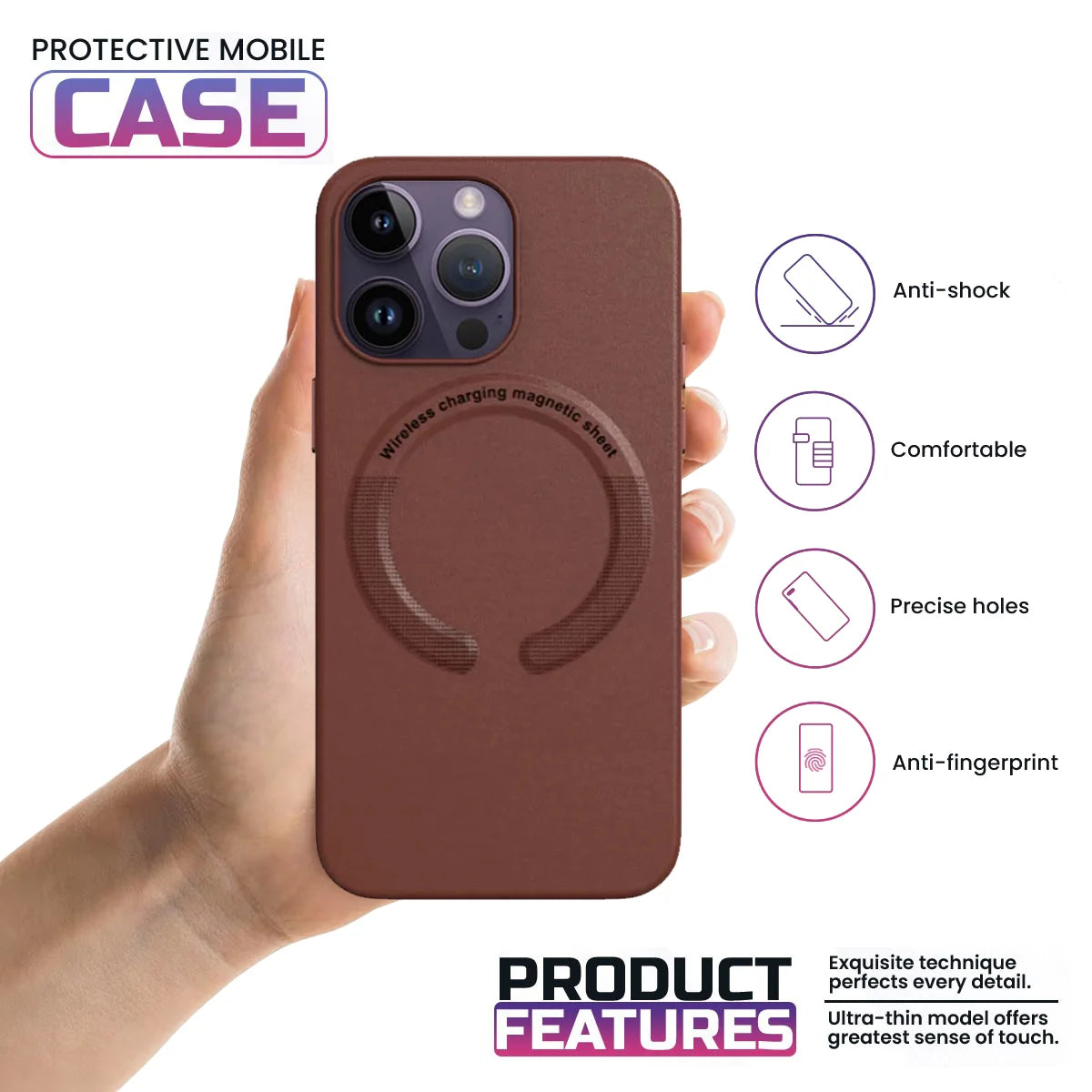 iPhone Leather Magsafe Case - Brown