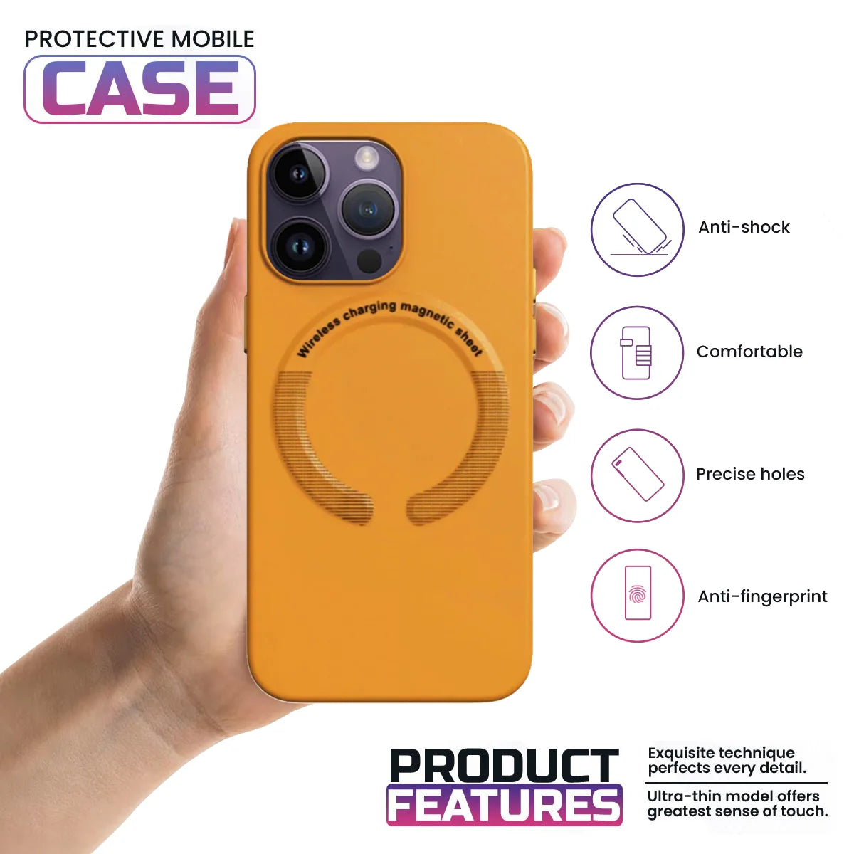 iPhone Leather Magsafe Case - Orange iPhone 13