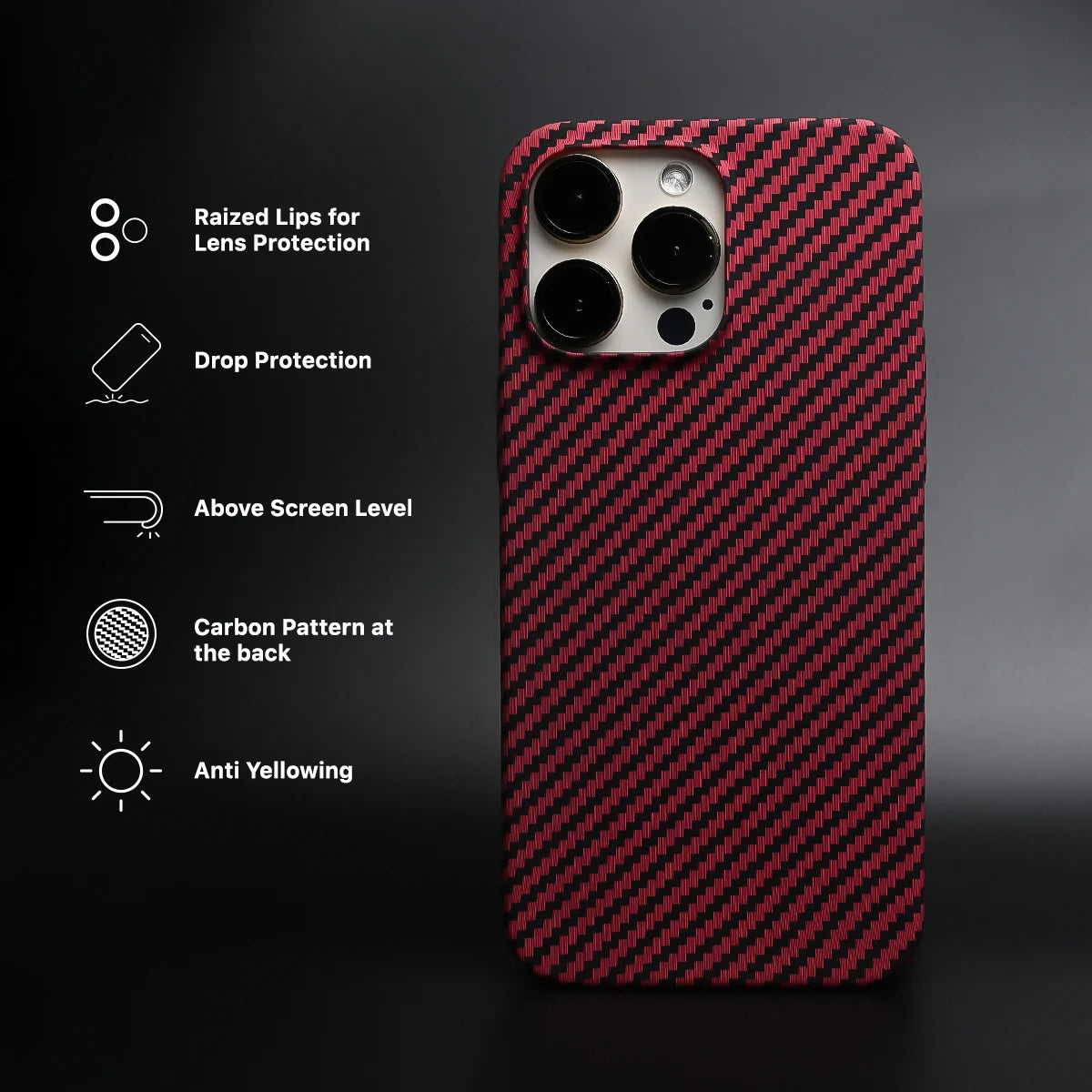 Real Aramid Carbon Fiber - Red