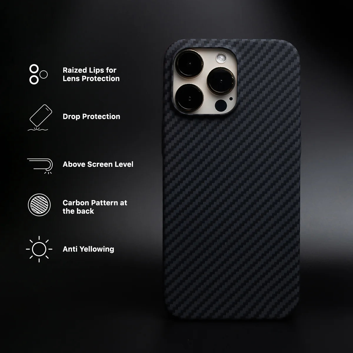 Real Aramid Carbon Fiber - Black iPhone 13 Pro