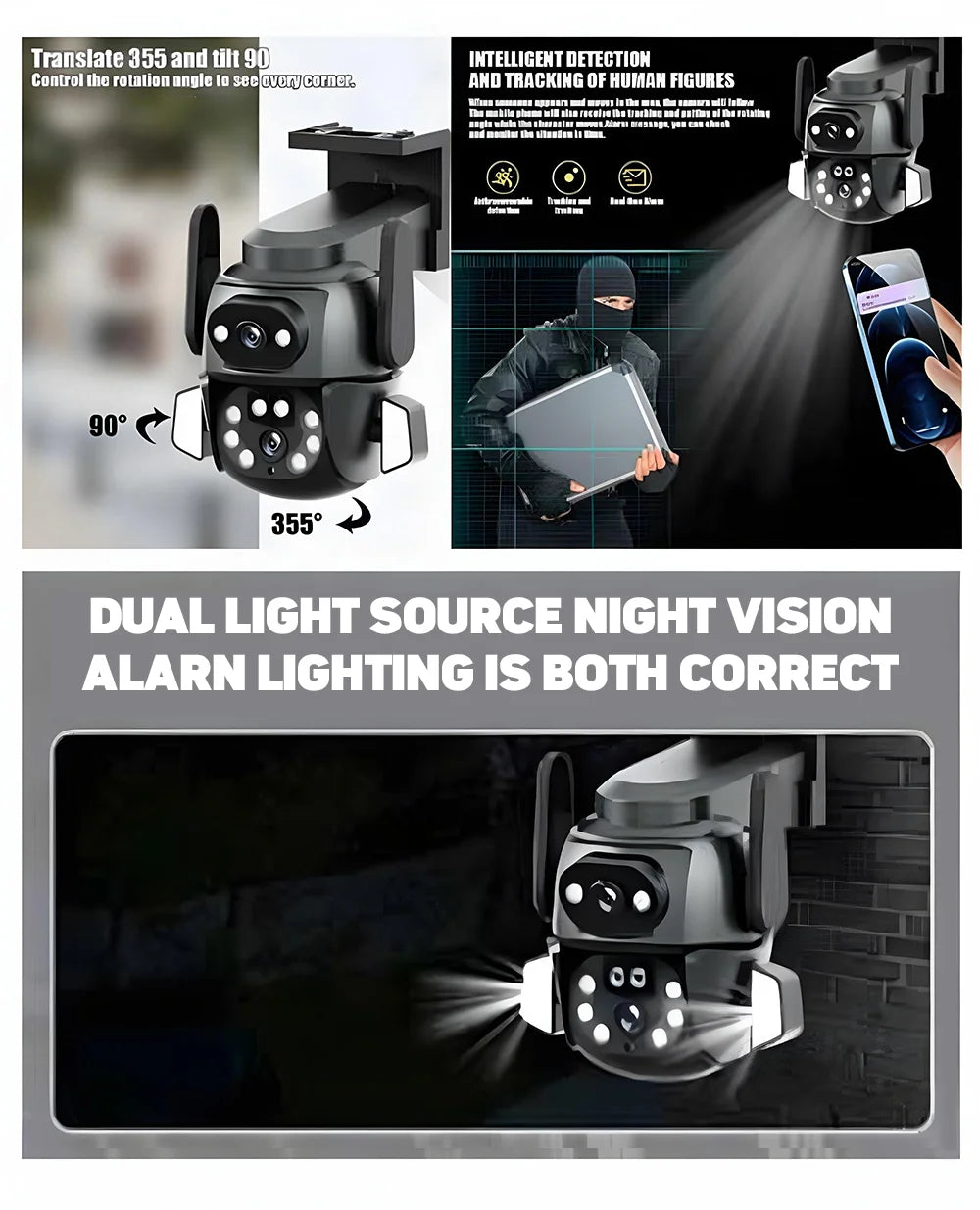 360° Home Security Wi-fi DUAL Smart CCTV Camera