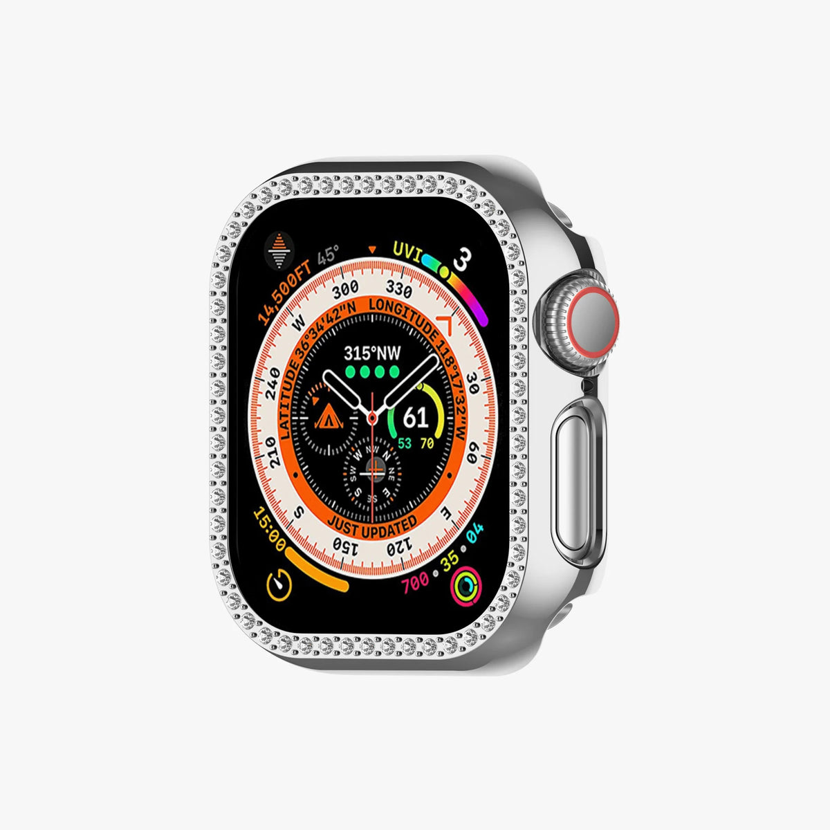 Apple Watch Diamond Plated Protective Hard Case - Silver 40 MM