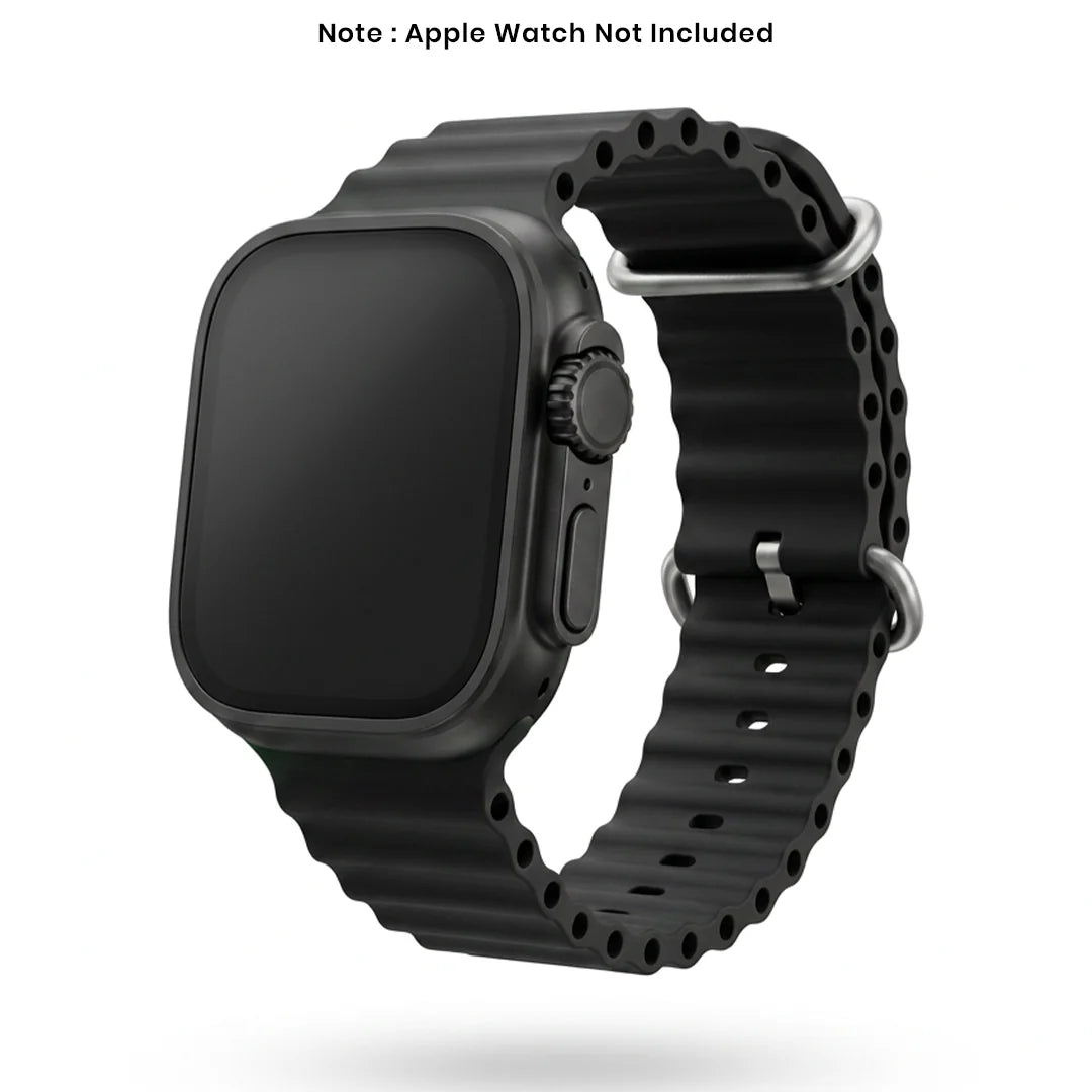 Spacething Ocean Apple Watch Band – 49mm / 45mm Size - Black