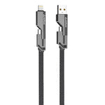 Quad Pro 4 in 1 Indestructible Cable 60W with lightning to type C, type C to C, lightning to USB A