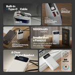 Mito Mini 10000mAh Powerbank with Built-in Type-C Cable and 22.5W Fast Charging