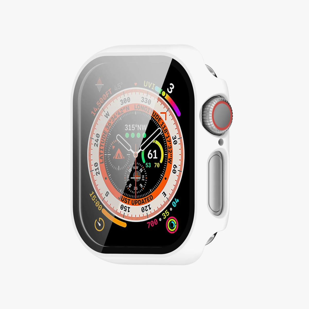 Apple Watch Protective Hard Case with Screen Guard - White 44 MM