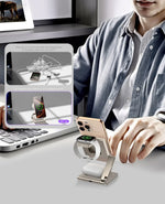 4-In-1Foldable Qi2-Certified Magsafe-Compatible Wireless Charger ( Titanium Black )