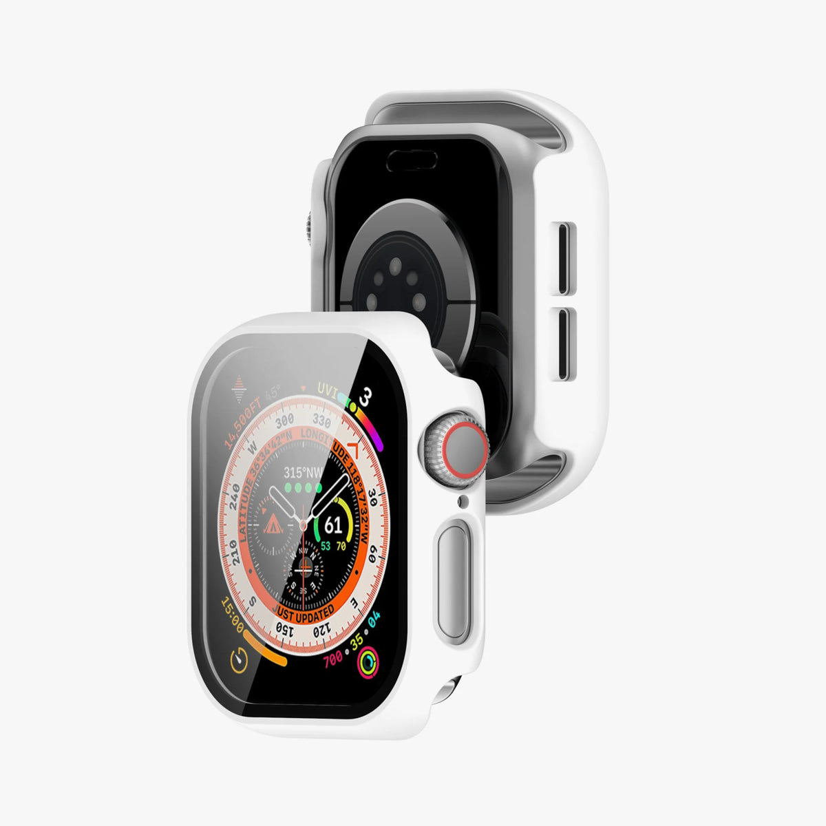 Apple Watch Protective Hard Case with Screen Guard - White 44 MM