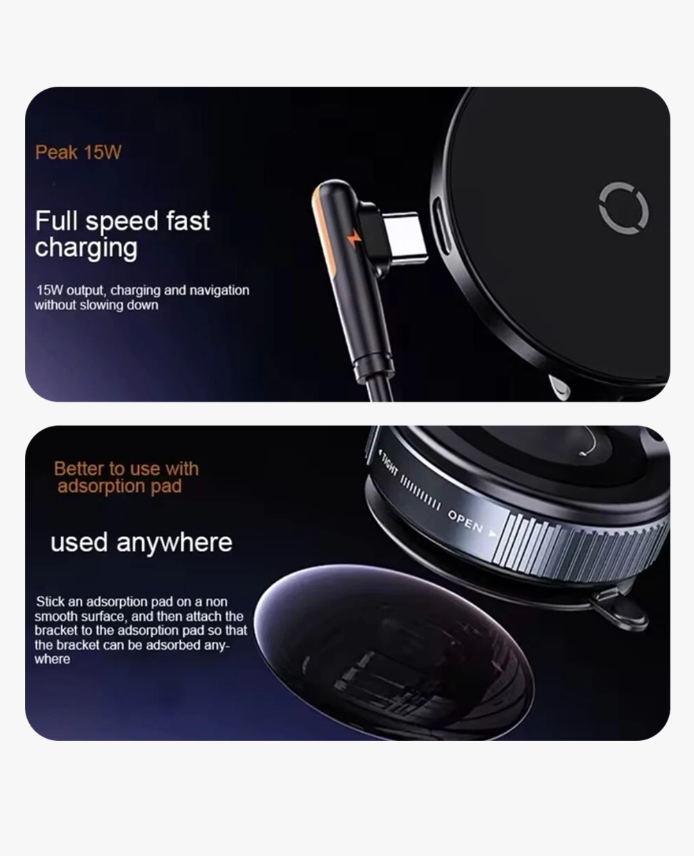 Vacuum Suction Magnetic Phone Mount 360ยฐ