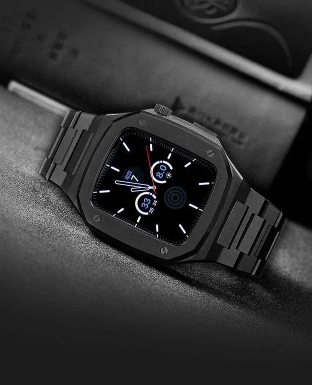 Black Luxury Edition Case- Stainless Steel Strap 46 MM