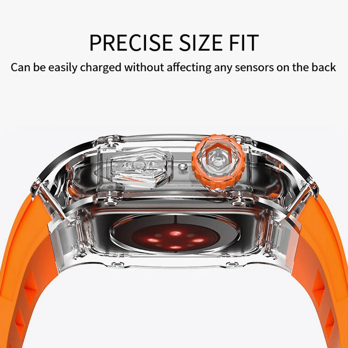 Luxury Richard Transparent Case - Orange 45 MM