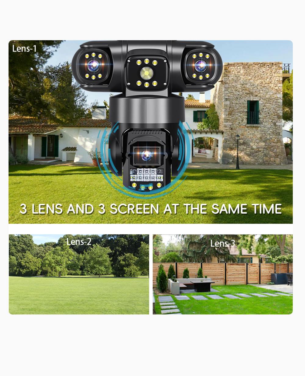 360° 4G Smart Triple Lens CCTV