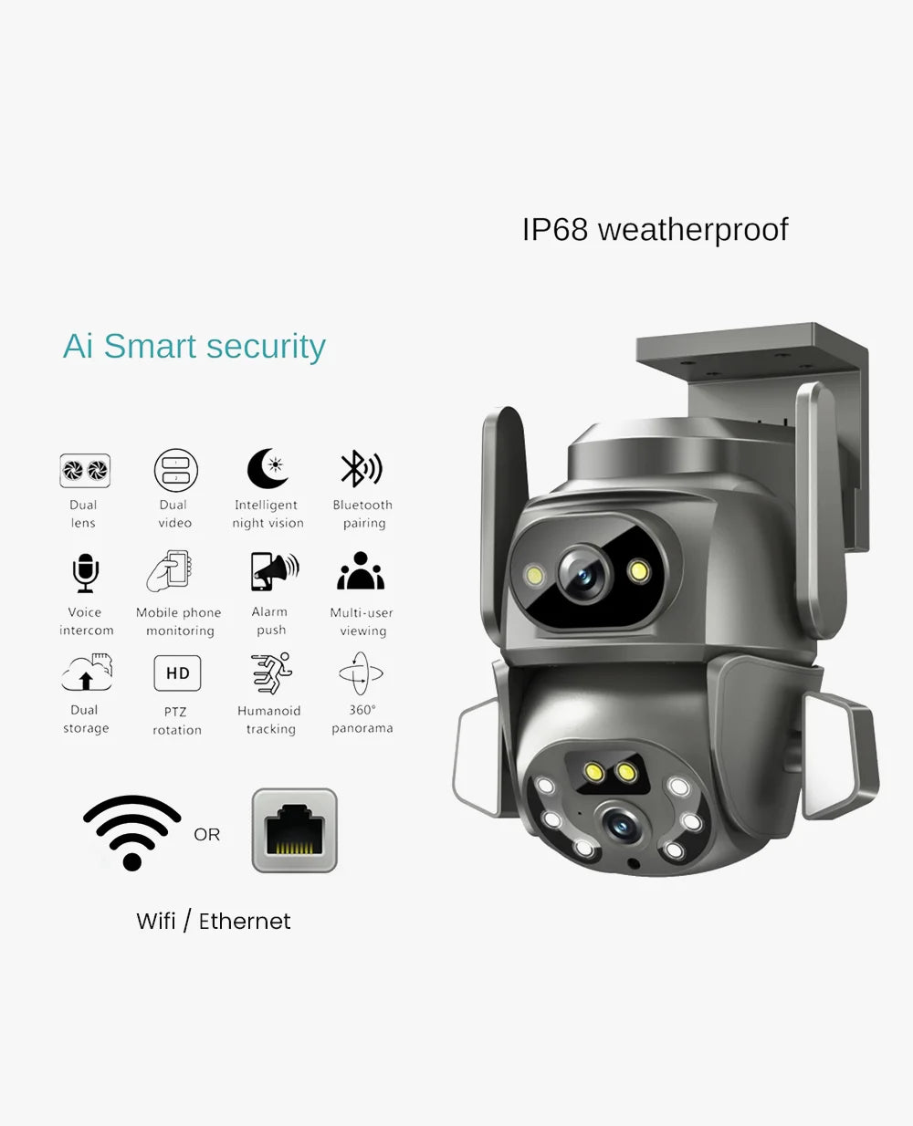 360° Home Security Wi-fi DUAL Smart CCTV Camera