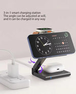 4-In-1Foldable Qi2-Certified Magsafe-Compatible Wireless Charger ( Titanium Black )