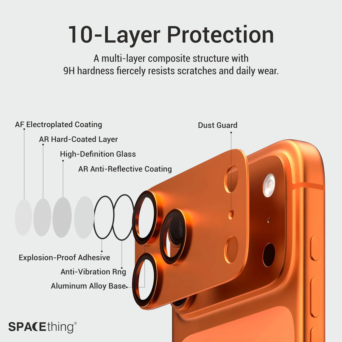 Spacething Titan Metal Scratch Resistant Guard - Silver 17 Pro Max