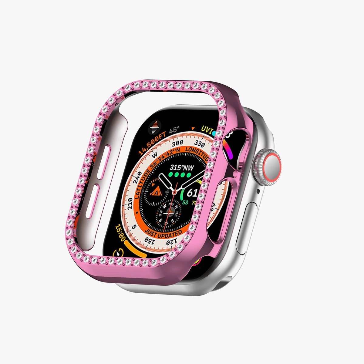 Apple Watch Diamond Plated Protective Hard Case - Pink 40 MM