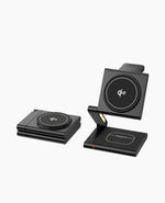 4-In-1Foldable Qi2-Certified Magsafe-Compatible Wireless Charger ( Titanium Black )