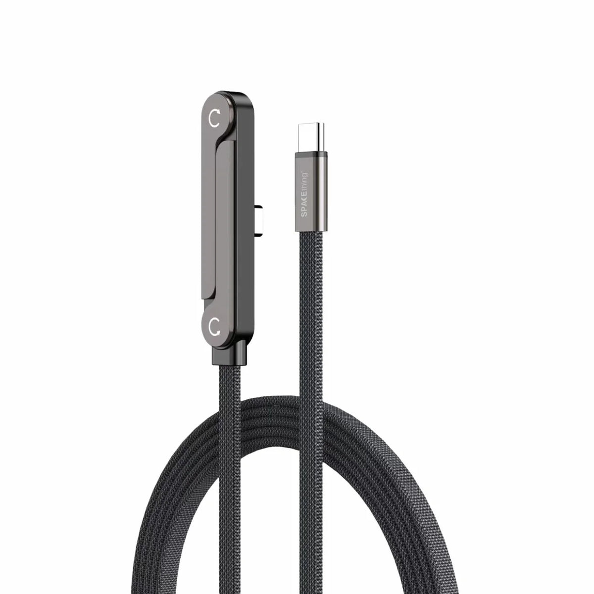 Spacething Titanlink Type c to c Cable With i phone Stand - Black