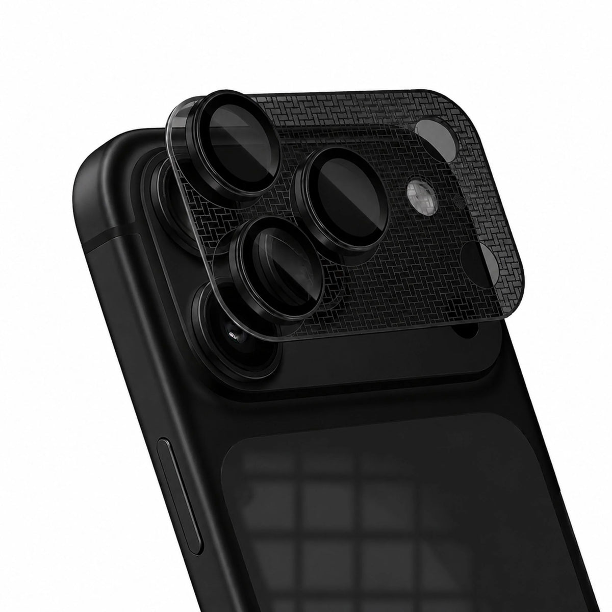 Spacething Titan PVD Gold-Plated Lens Protector (3D Texture Plating) -Black iPhone 18 Pro