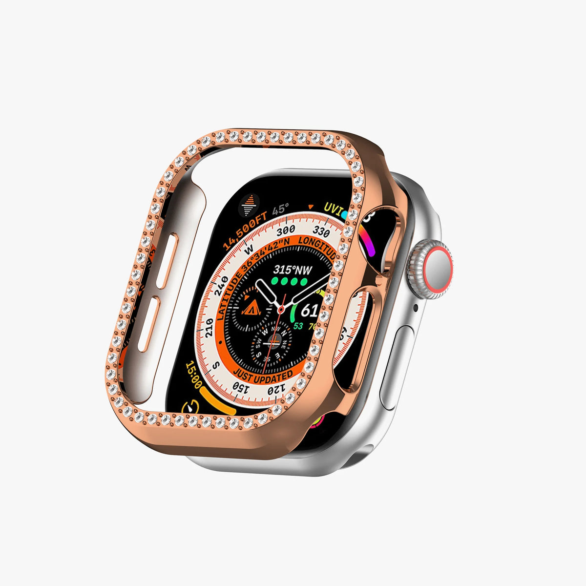 Apple Watch Diamond Plated Protective Hard Case - Rose Gold 40 MM