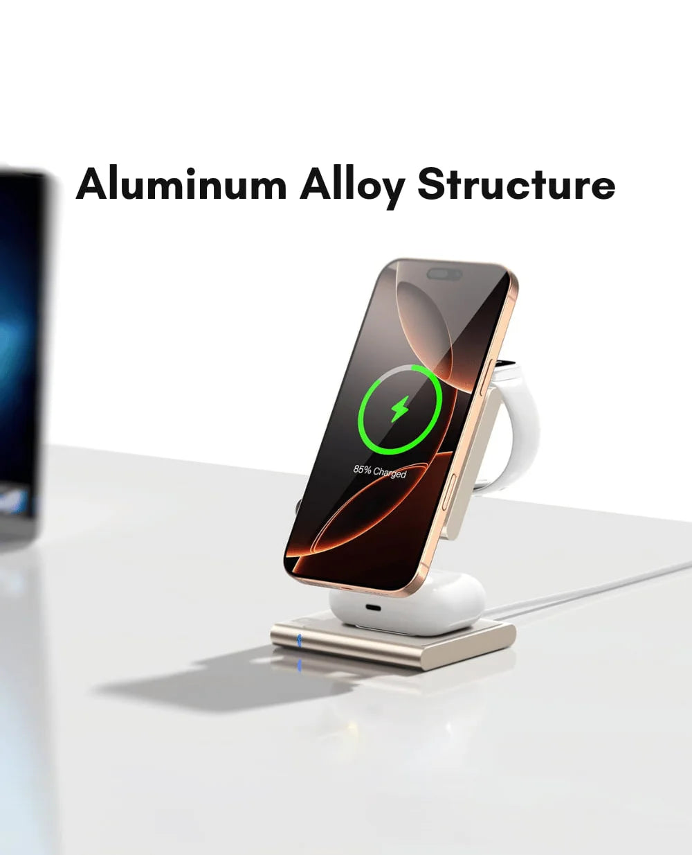 4-In-1Foldable Qi2-Certified Magsafe-Compatible Wireless Charger ( Titanium Black )