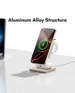 4-In-1Foldable Qi2-Certified Magsafe-Compatible Wireless Charger ( Titanium Black )