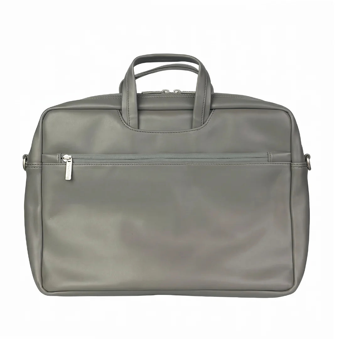 Spacething Helios Leather Laptop Bag With Free Tech Organiser Pouch | 13-14" Inches - Grey