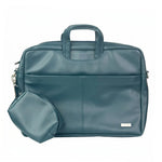 Spacething Helios Leather Laptop Bag With Free Tech Organiser Pouch | 13-14" Inches - Blue