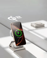 4-In-1Foldable Qi2-Certified Magsafe-Compatible Wireless Charger ( Titanium Black )