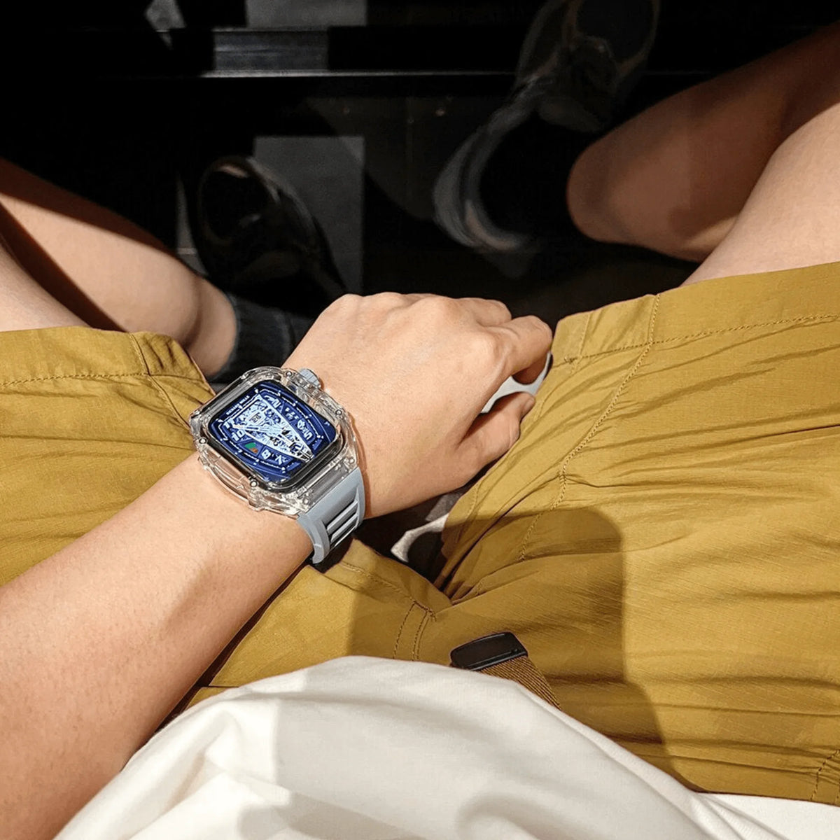 Luxury Richard Transparent Case - White 45 MM