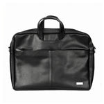 Spacething Helios Leather Laptop Bag With Free Tech Organiser Pouch | 15-16" Inches - Black