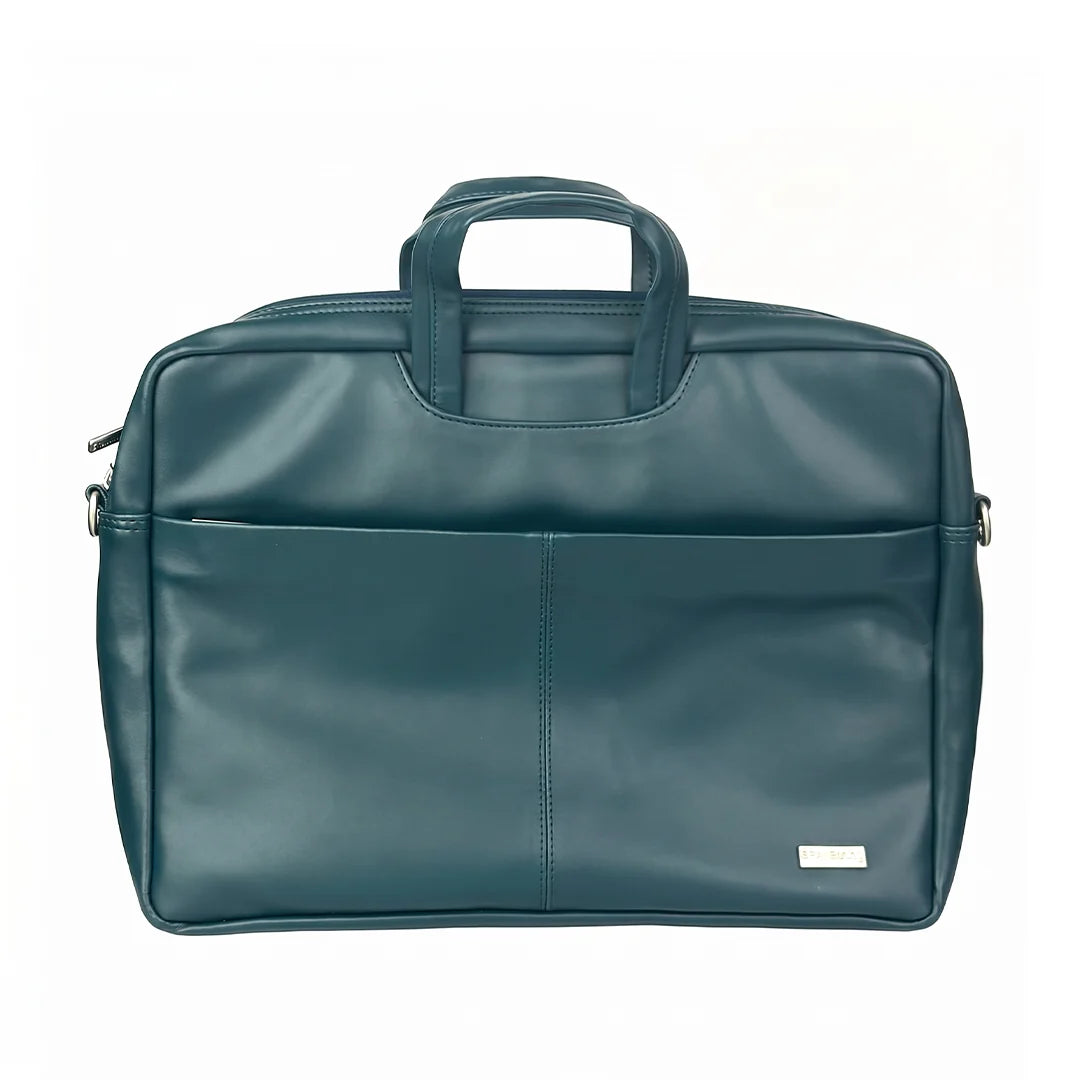 Spacething Helios Leather Laptop Bag With Free Tech Organiser Pouch | 13-14" Inches - Blue