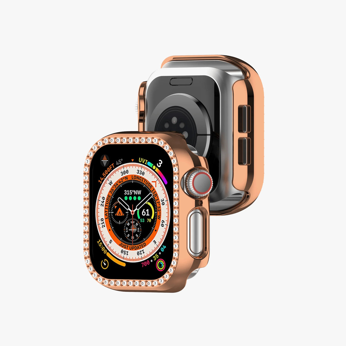 Apple Watch Diamond Plated Protective Hard Case - Rose Gold 40 MM