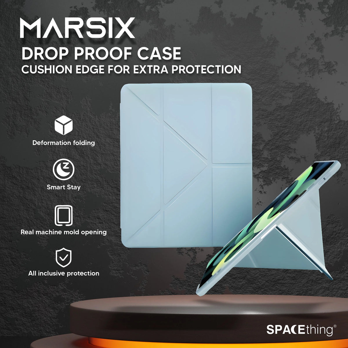 Spacething Marsix Anti-bacterial Drop Proof Case | iPad Air M2 - Blue