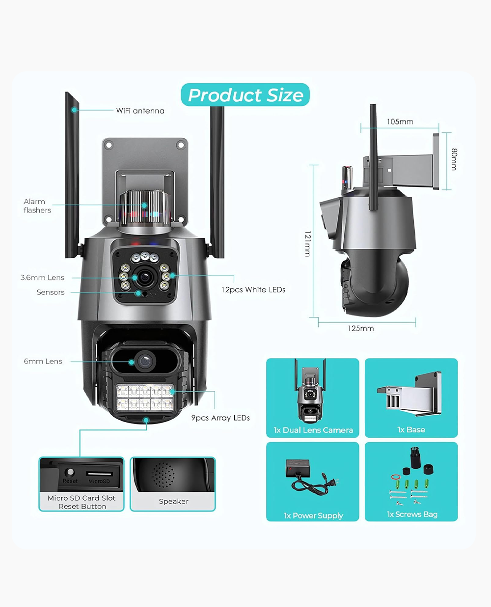 360° Wifi Smart Dual Lens CCTV