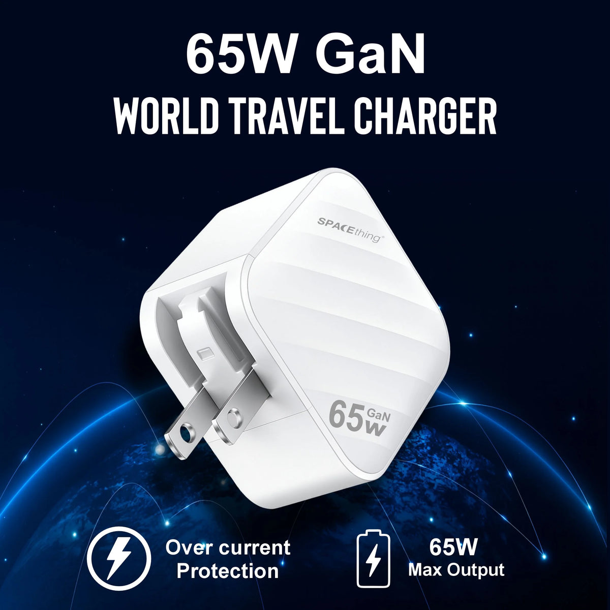 Spacething 65W Explorer Pro World Travel Adapter Colour - White