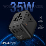 Spacething 35W GaN World Travel Charger (2C+2A) UK, EU, US, AUS