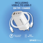 Spacething Omni Plus 95W GaN Charger PD&PPS 2-USB-C + 1-USB-A Ports Colour - White