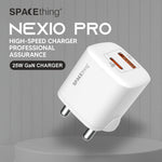 Spacething Nexio 25W GAN Dual Port Wall Charger ( 1C+1A ) - White