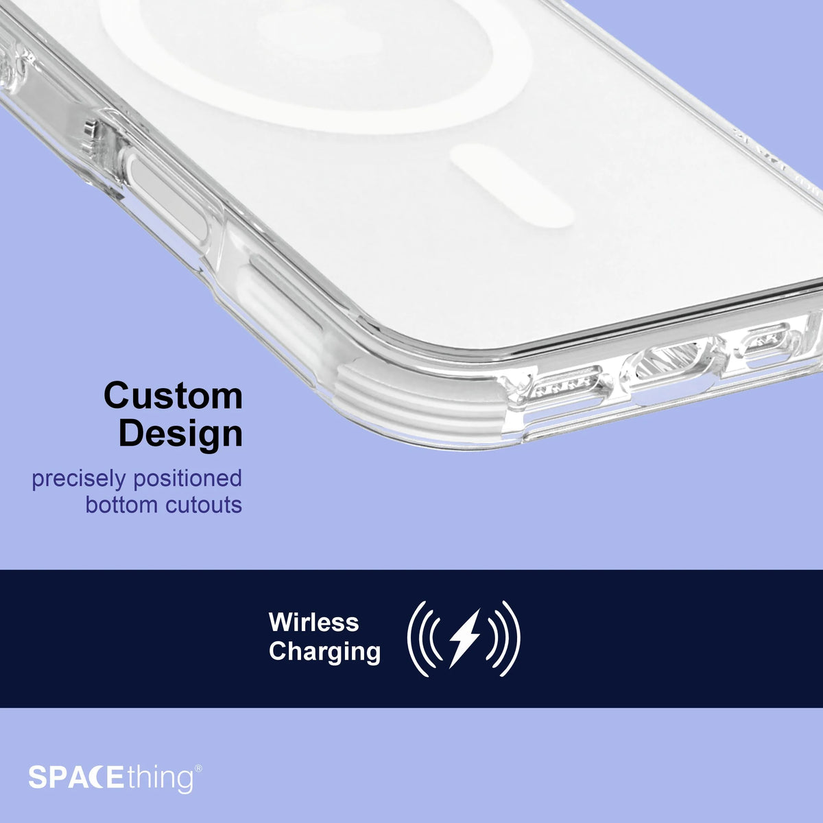 Spacething Helix MagClick Stand Case for iPhone 17 - Silver