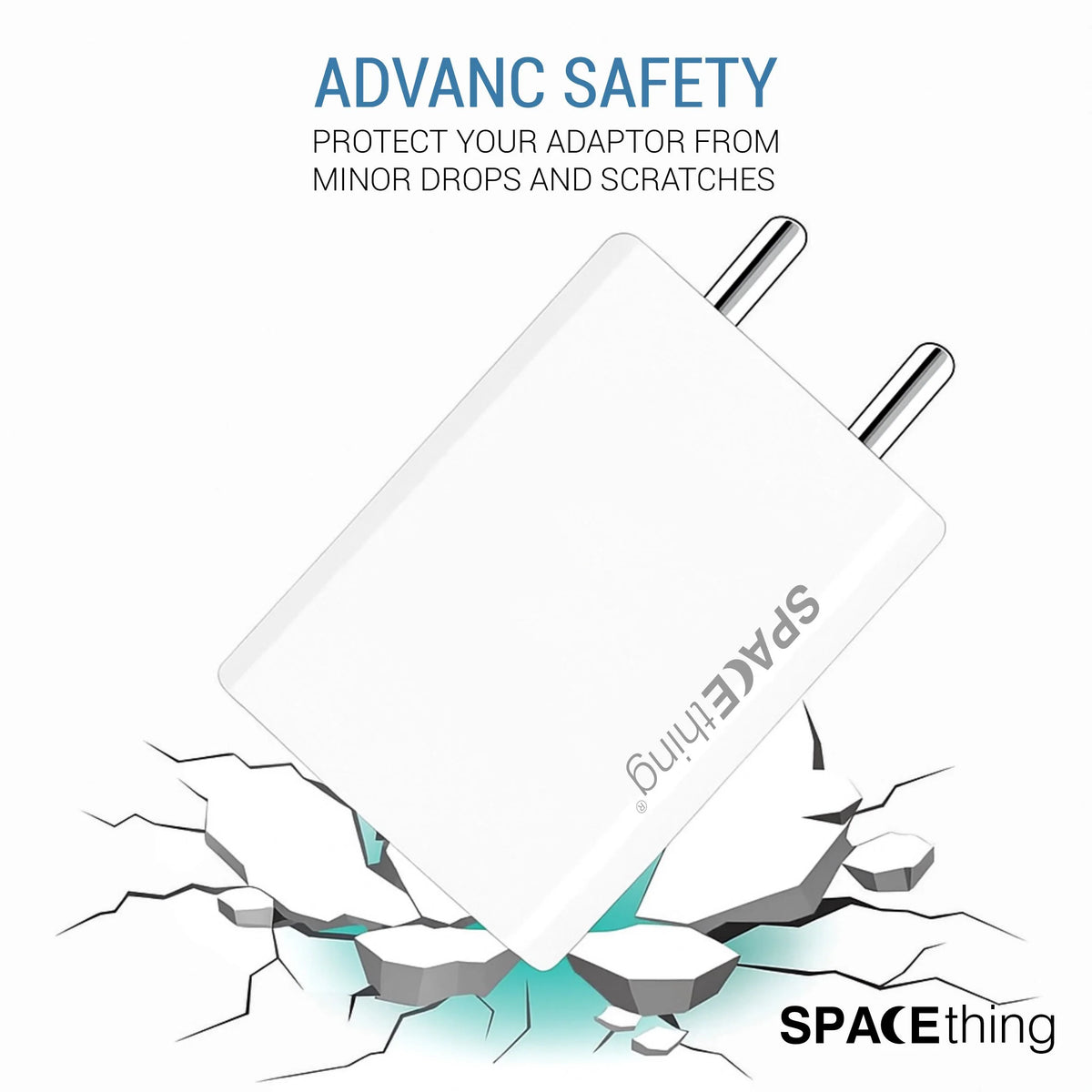 Spacething 80W Flash Plus Wall Charger With USB to C Cable - White