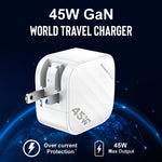 Spacething Explorer Pro 45W GaN World Travel Charger Colour - White