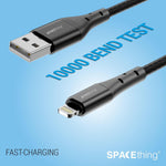Spacething Flow 2 IN 1 Cable C TO C & C TO L 1.5 Mtr - Black