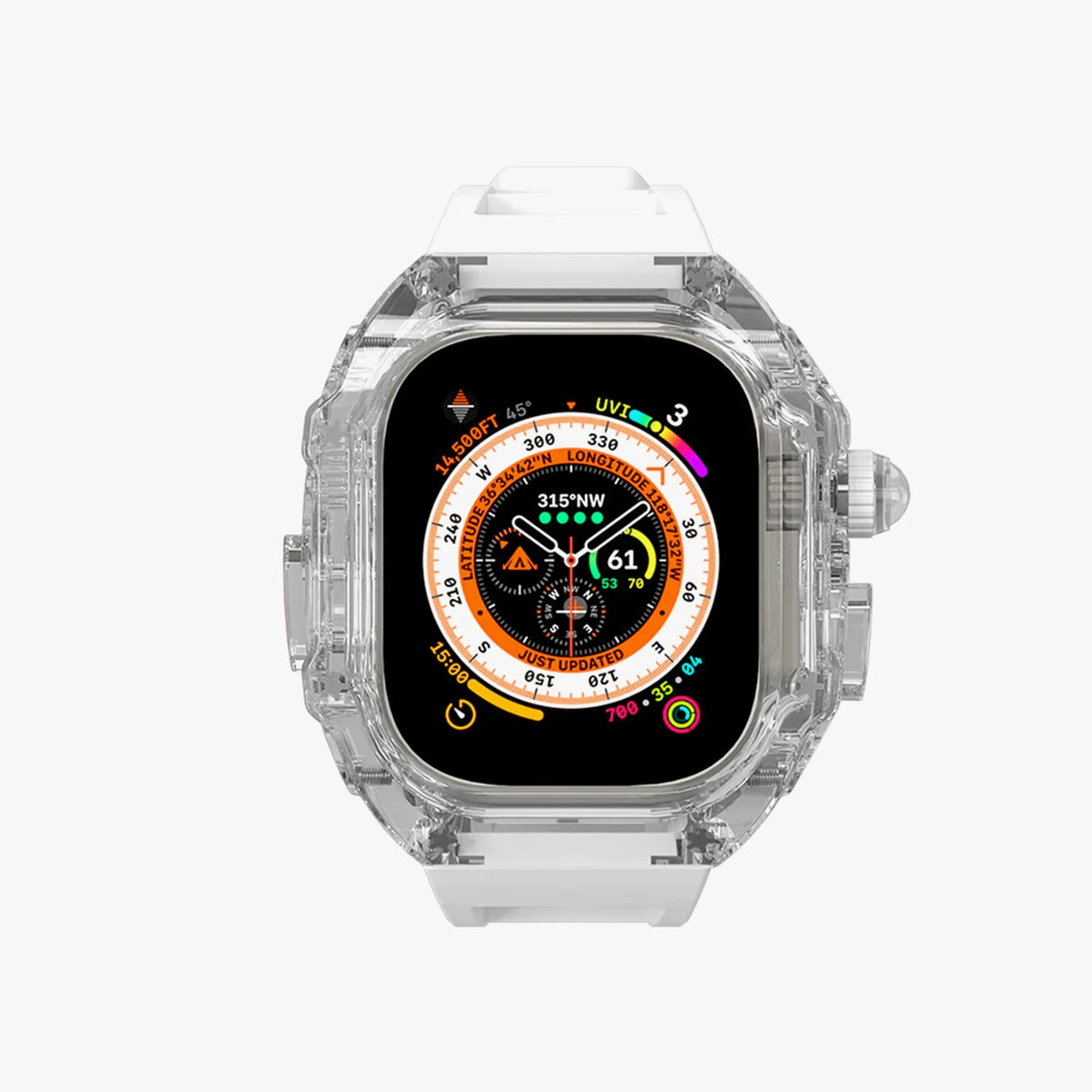 Luxury Richard Transparent Case - White 45 MM