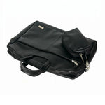 Spacething Helios Leather Laptop Bag With Free Tech Organiser Pouch | 15-16" Inches - Black