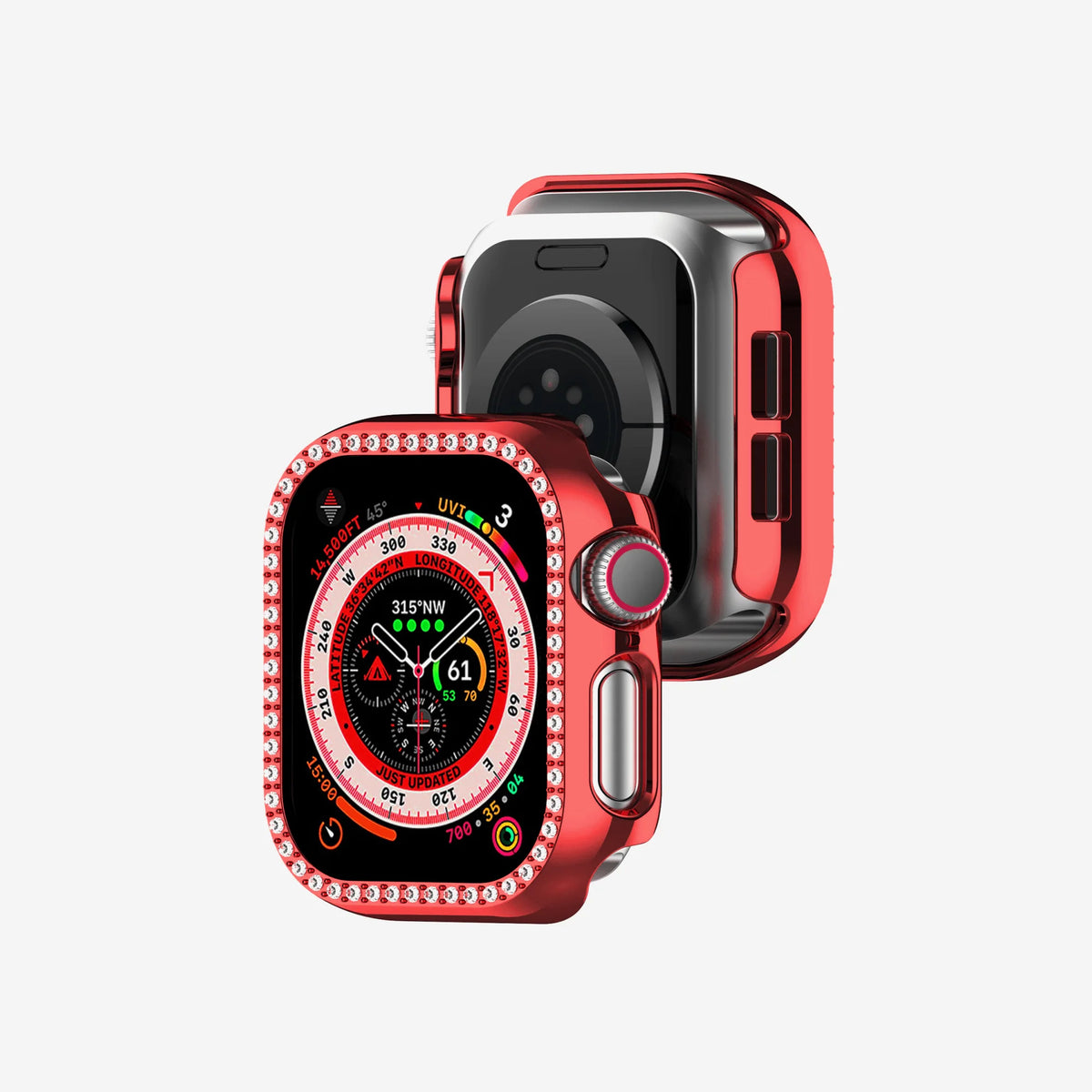 Apple Watch Diamond Plated Protective Hard Case - Red 41 MM