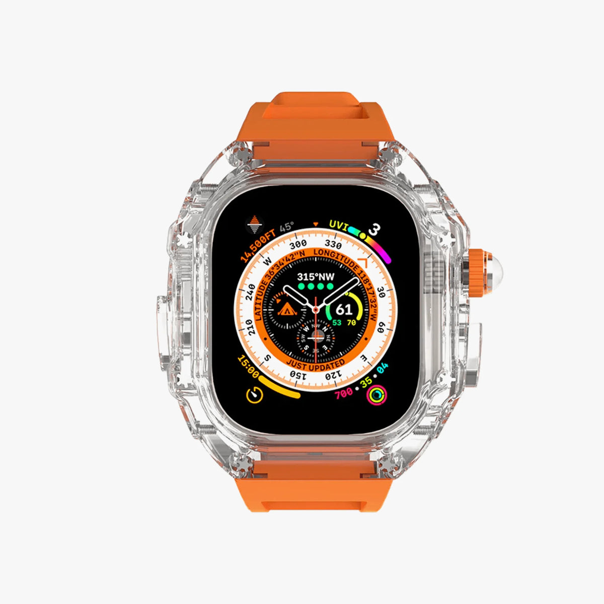 Luxury Richard Transparent Case - Orange 45 MM