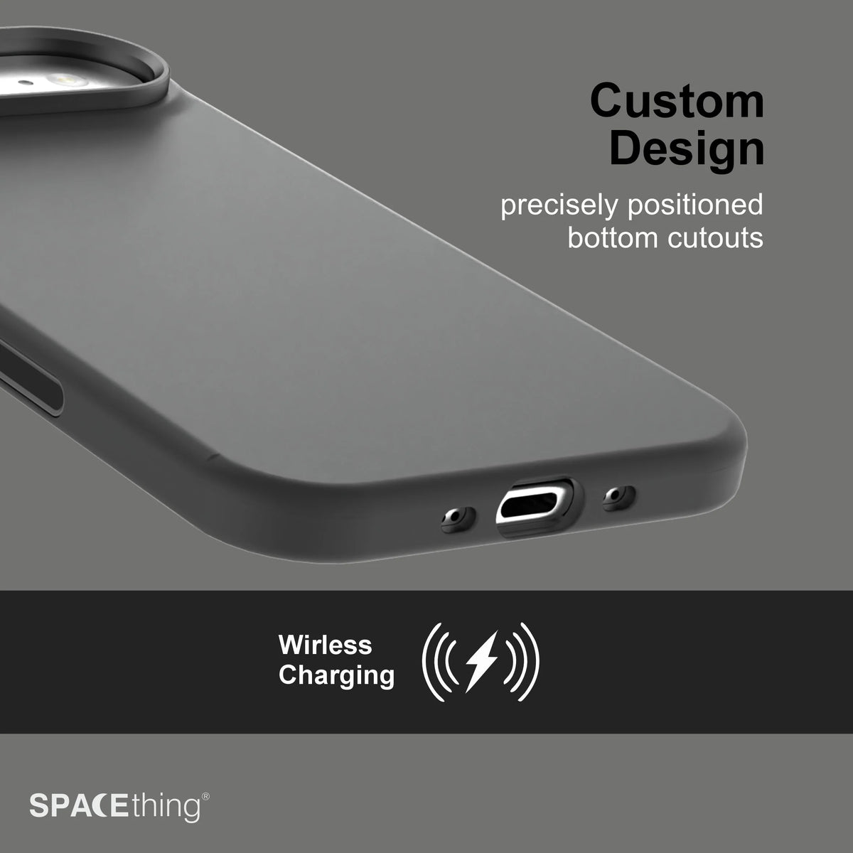 Spacething Smoothie Silicone Case for iPhone 17 Air - Black