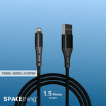 SPACEthing Swift USB-A to Lightning Cable – Black (1.2M)